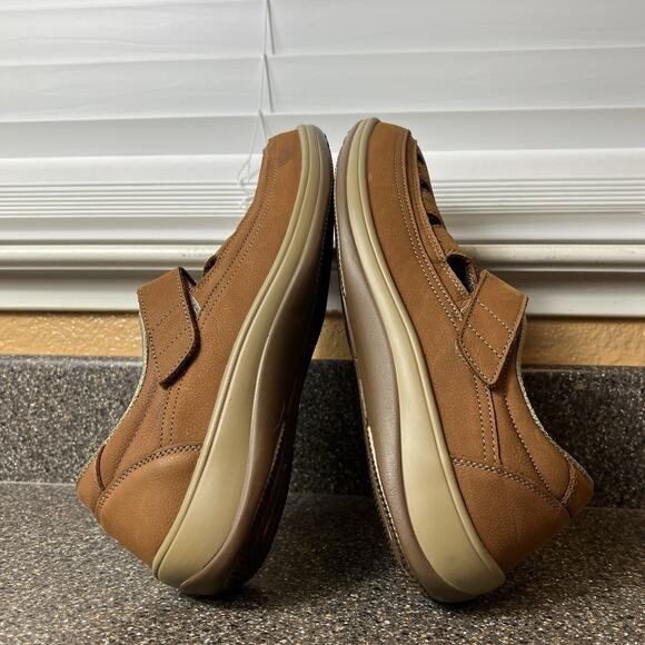 Orthofeet 896 Cognac Leather Shoes Womens Size 10 2E X-Wide Comfort Casual Flats - Picture 5 of 11